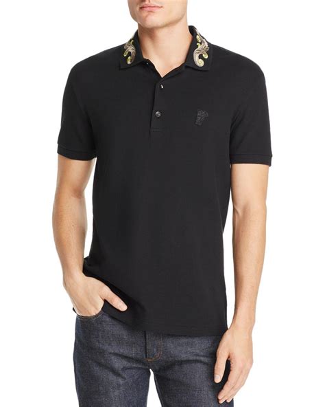 versace collection pique polo shirt|Versace long sleeve polo.